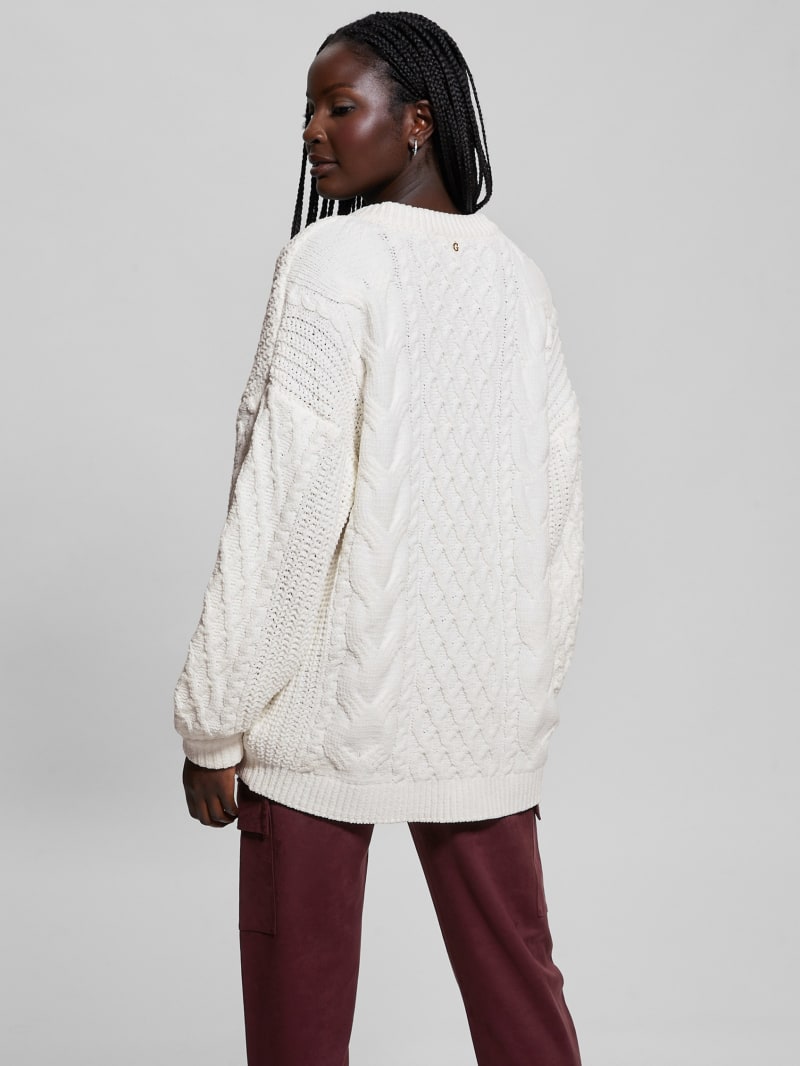 Aki Chenille Cable-Knit Sweater | GUESS