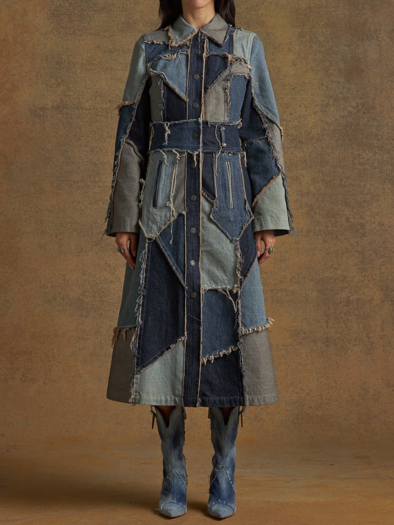 patchwork denim coat | GUESS patchwork denim coat | GUESS