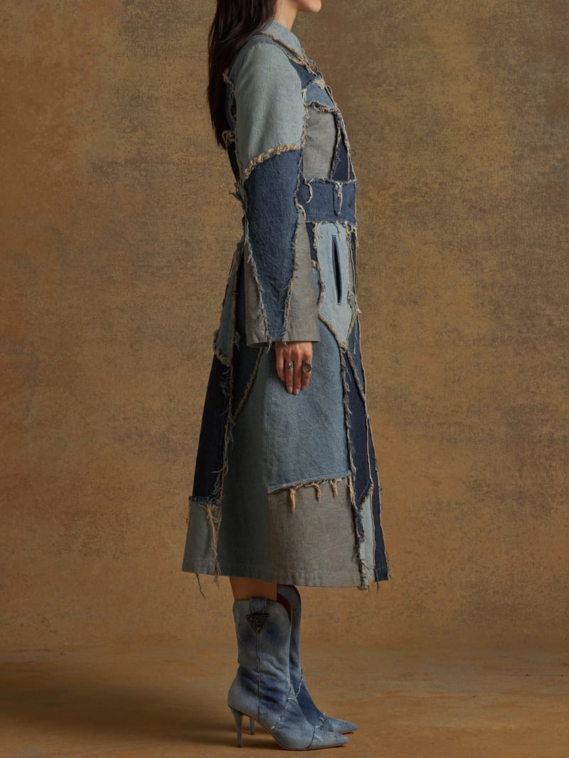【新品・定価以下】2021 A/W EXAMPLE DENIM MOD COAT patchwork denim coat | GUESS