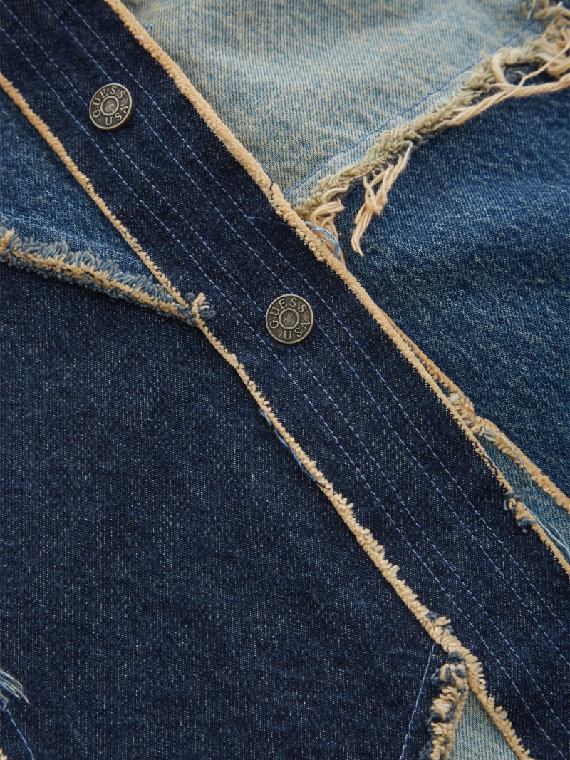 patchwork denim coat | GUESS