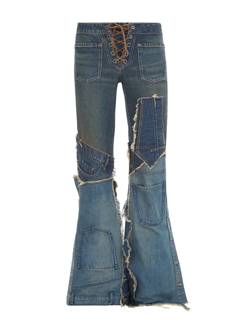 Patchwork wide-leg jeans in blue - Alanui