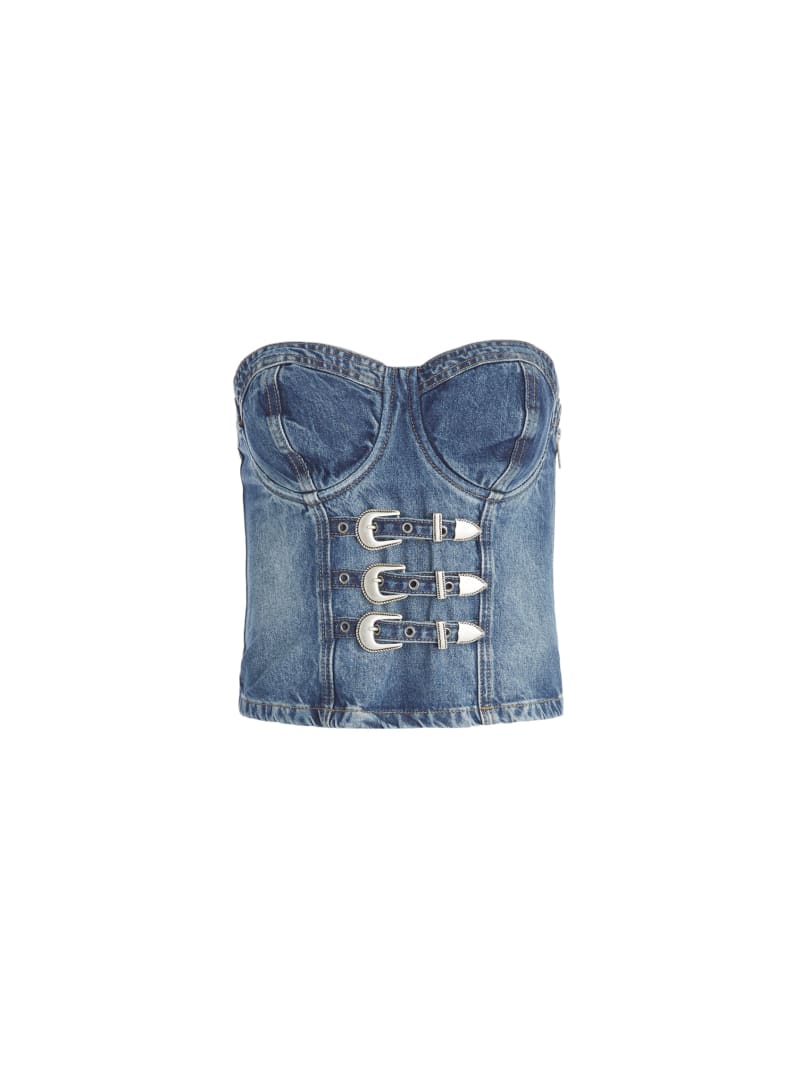 denim buckle bustier GUESS