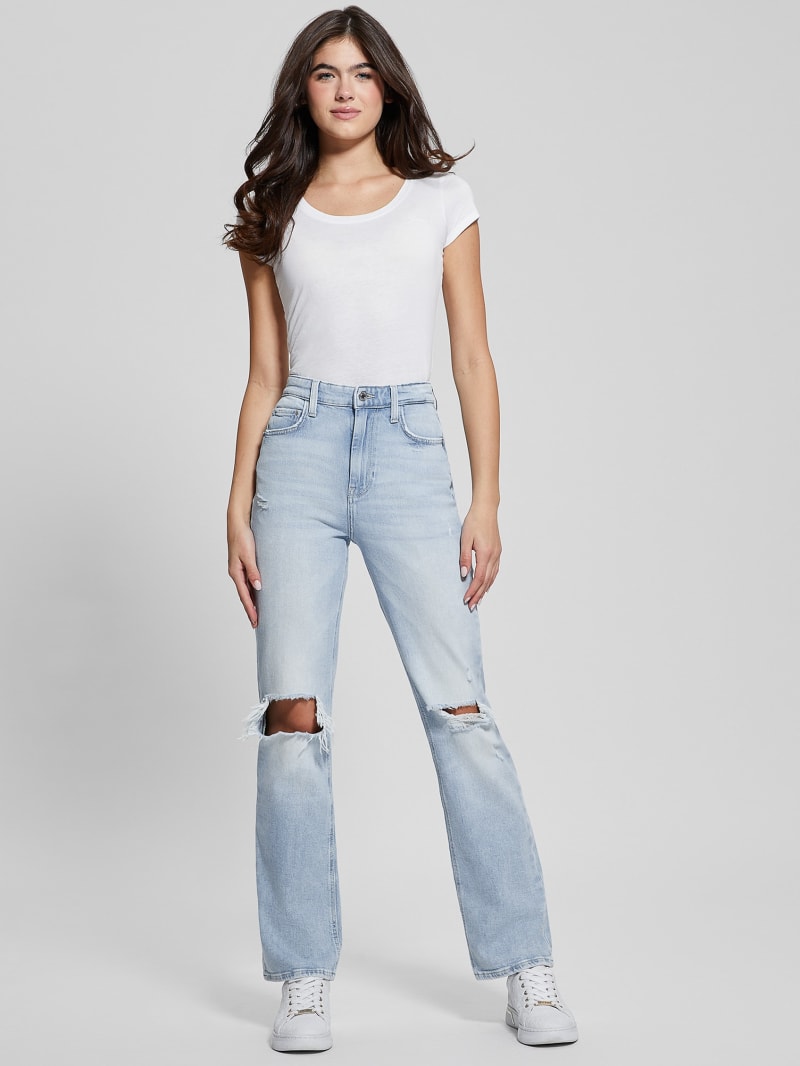 80s Destroyed High-Rise Straight Jeans