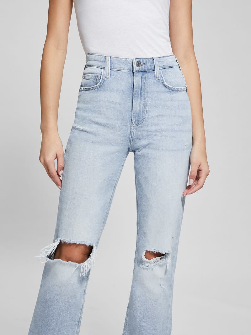 80s Destroyed High-Rise Straight Jeans | GUESS