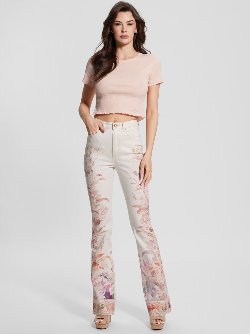 Eco Pop '70s Floral Print Flare Jeans | GUESS