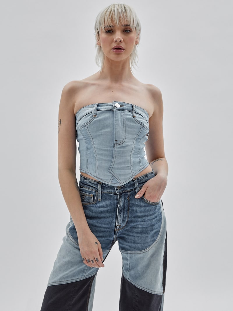 GUESS Originals x Homeboy Upcycled Denim Bustier | GUESS