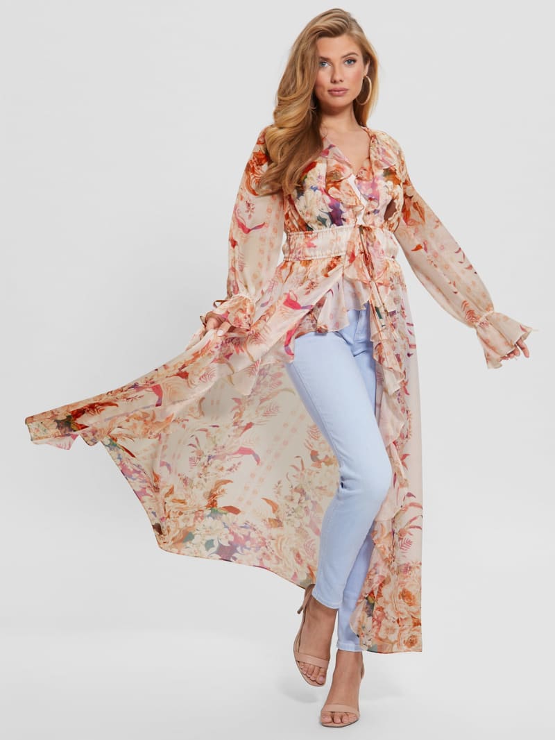 Chiffon duster jacket shop
