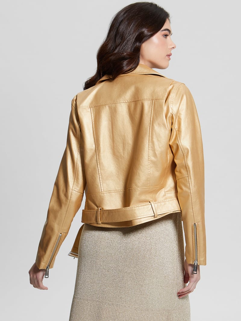 Iro gold leather jacket top