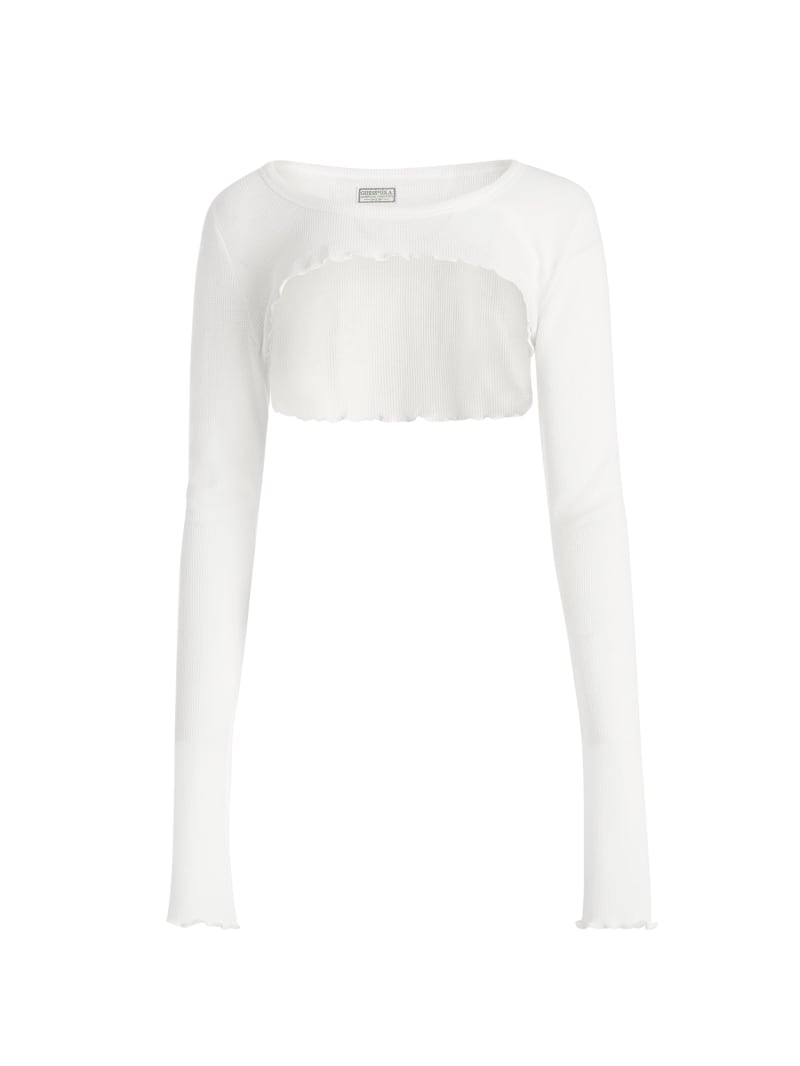 Guess white crop top shop