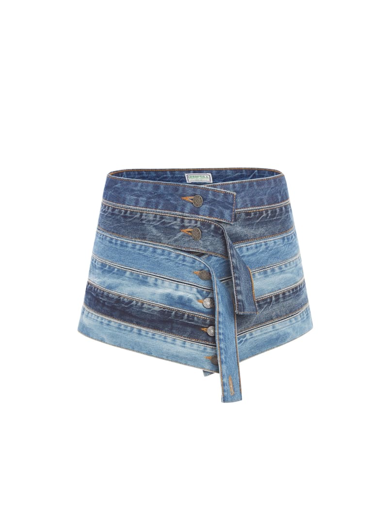 Paneled Micro Mini Denim Skirt | GUESS