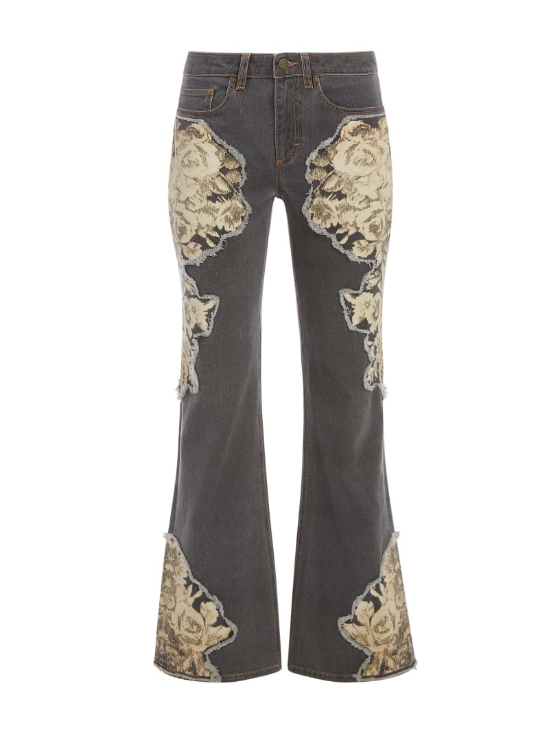 Printed Denim Flared Jeans | GUESS