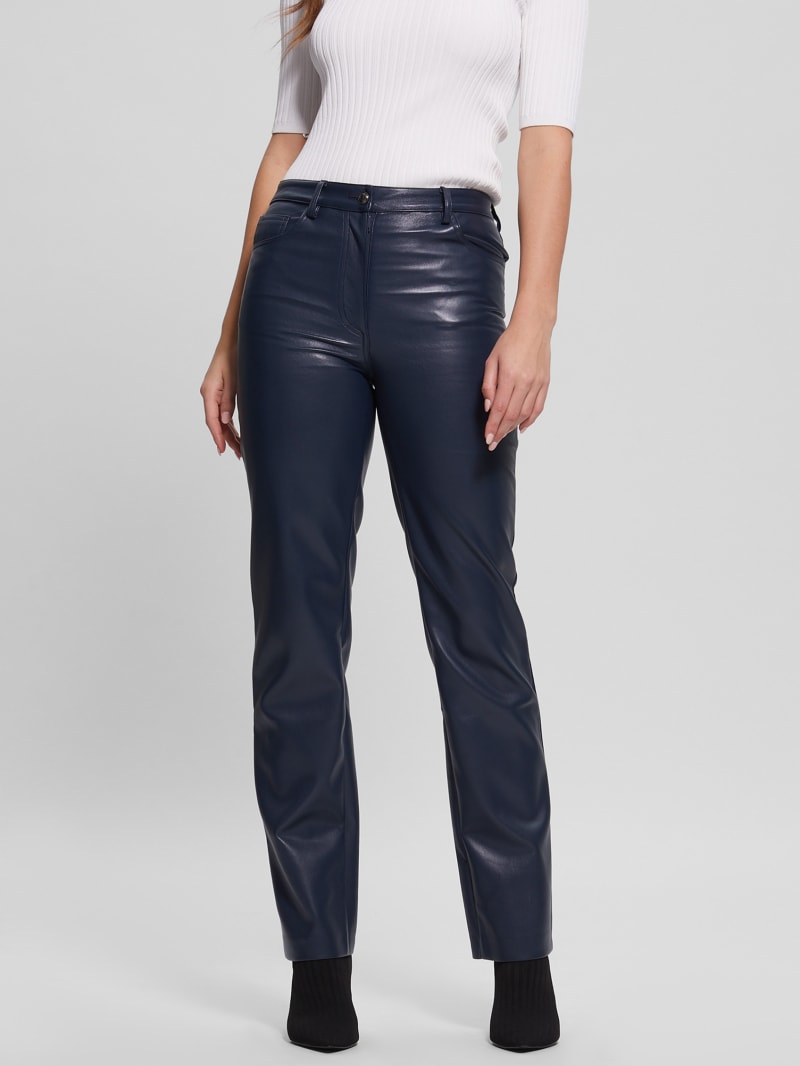 Kelly Faux-Leather Straight Pants