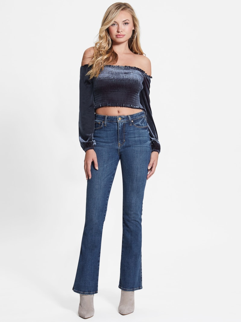 Hima Off-the-Shoulder Velour Top