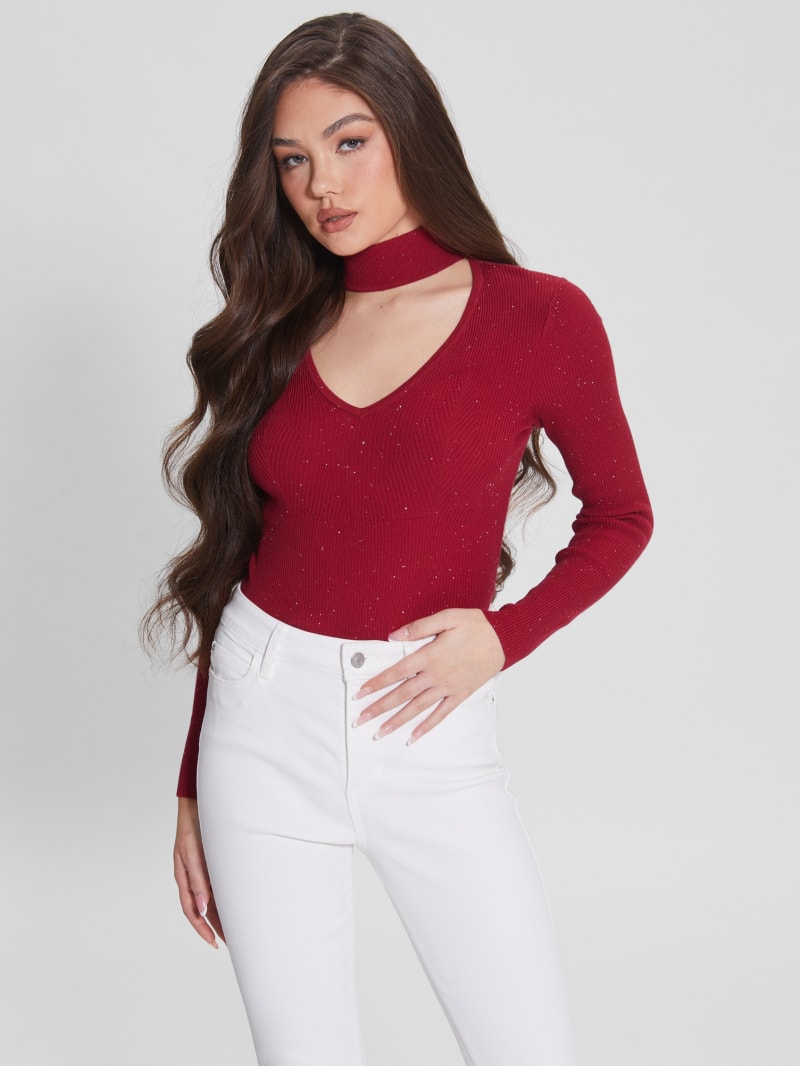 Lea Cutout Sequin Sweater