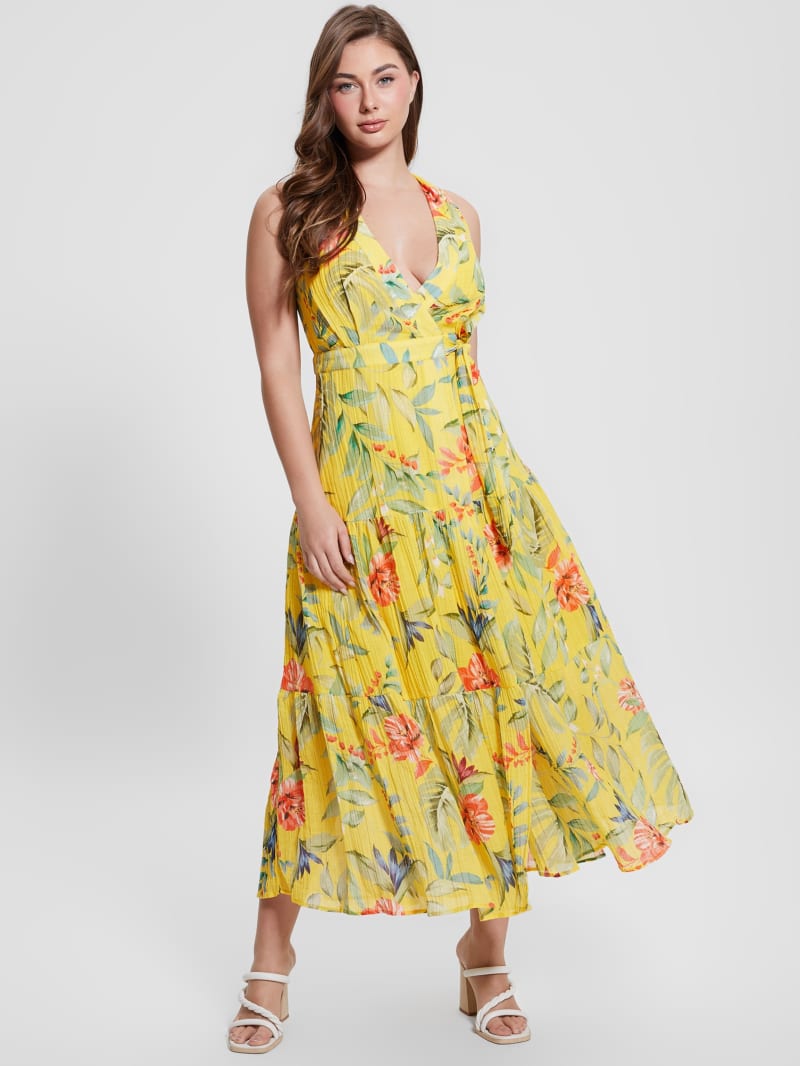 Guess yellow floral dress clearance
