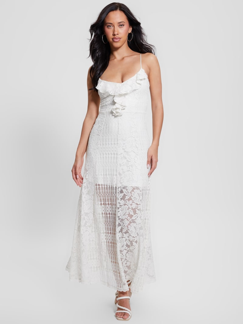 Guess white maxi dress discount