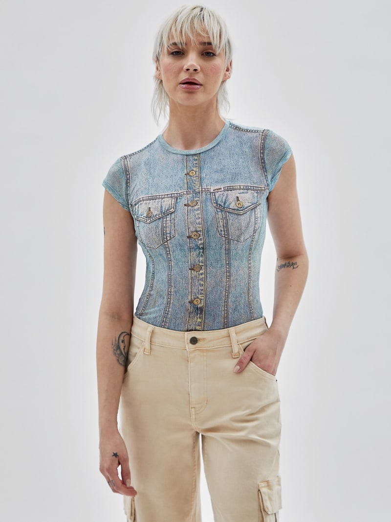 GUESS Originals Printed Mesh Top | GUESS