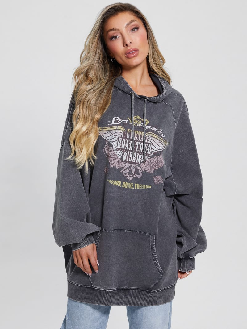 Road Tour Oversized Graphic Hoodie | GUESS