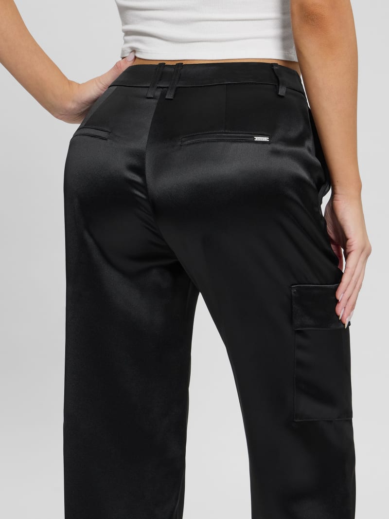 【massnoun】23SS★ C LOGO ONE TUCK SATIN WIDE SHORT PANTS Satin Wide Leg Pants & Crop Shirt Two-Piece | boohoo CA
