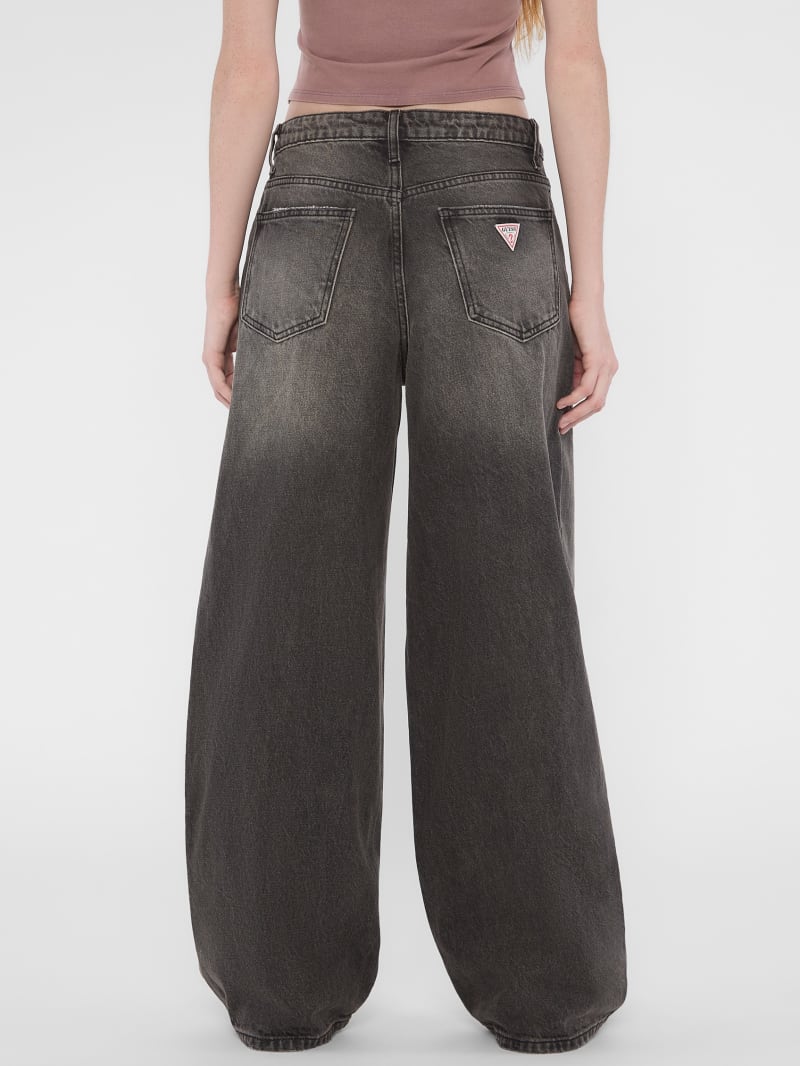 WIDE LEG DRAWSTRING JEANS - Gray | ZARA United States