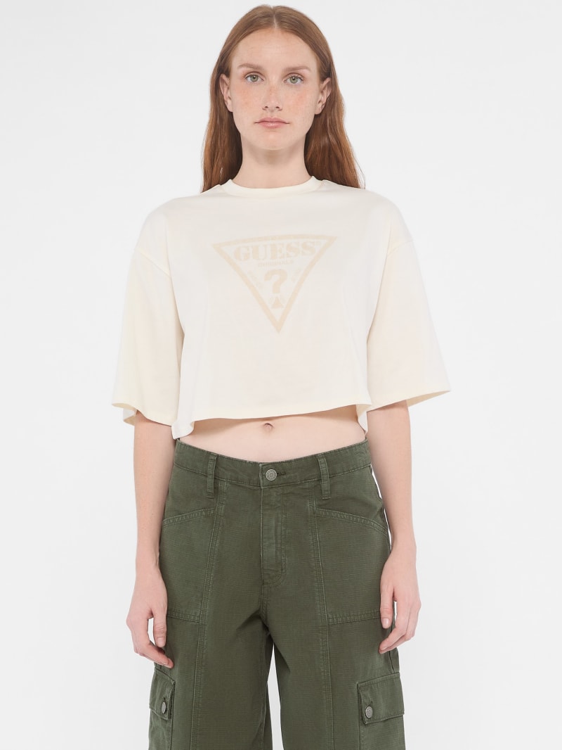 Guess originals oversized triangle logo tee shop