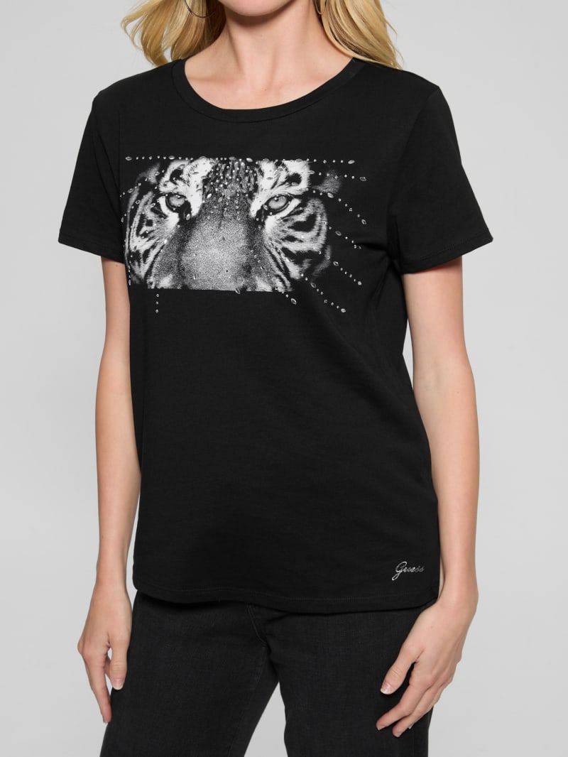 Tee shirt facile a motif d yeux de tigre eco GUESS Canada