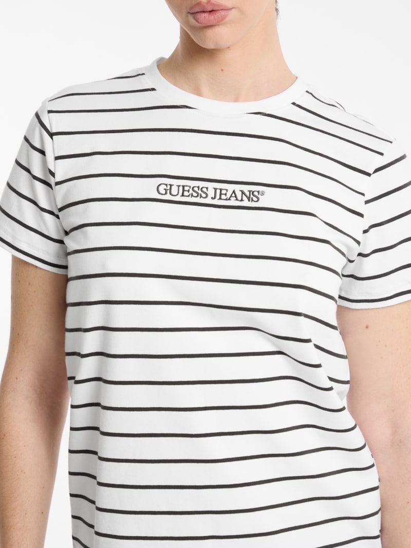 Classic Embroidered Logo Striped Tee