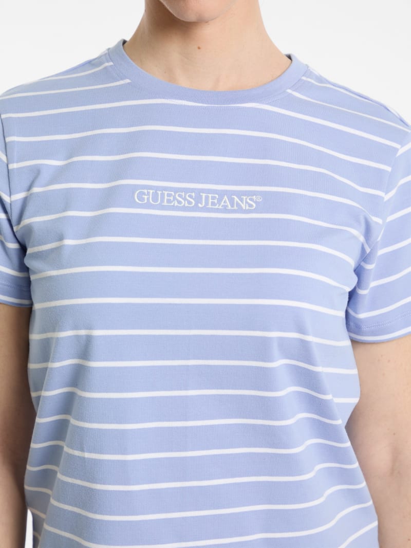 Classic Embroidered Logo Striped Tee