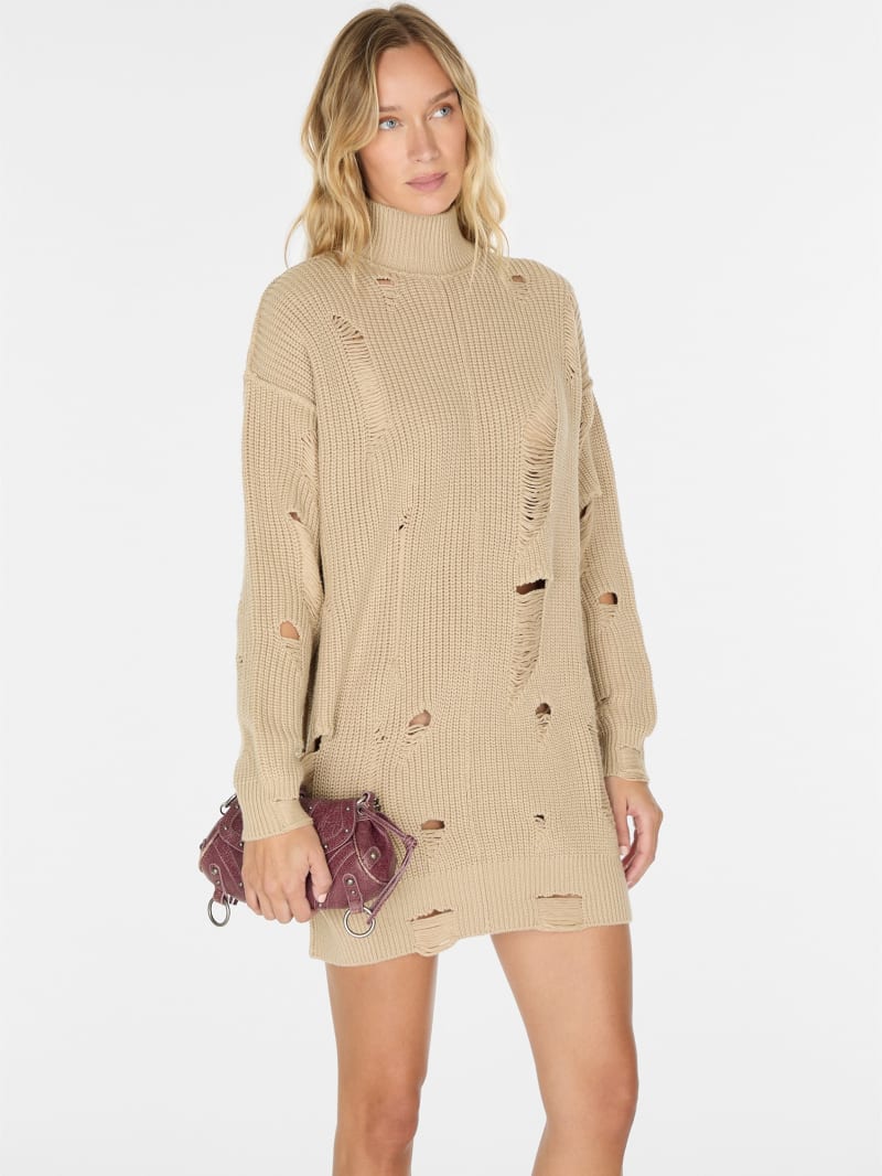 distressed sweater dress