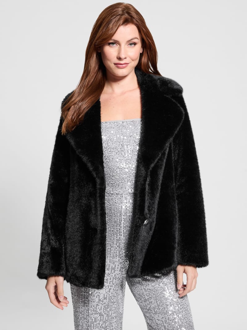 Guess faux fur jacket clearance