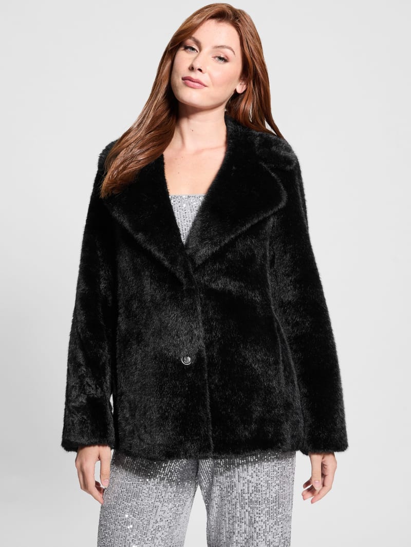 GUESS Filomena Faux fur Jacket Black S