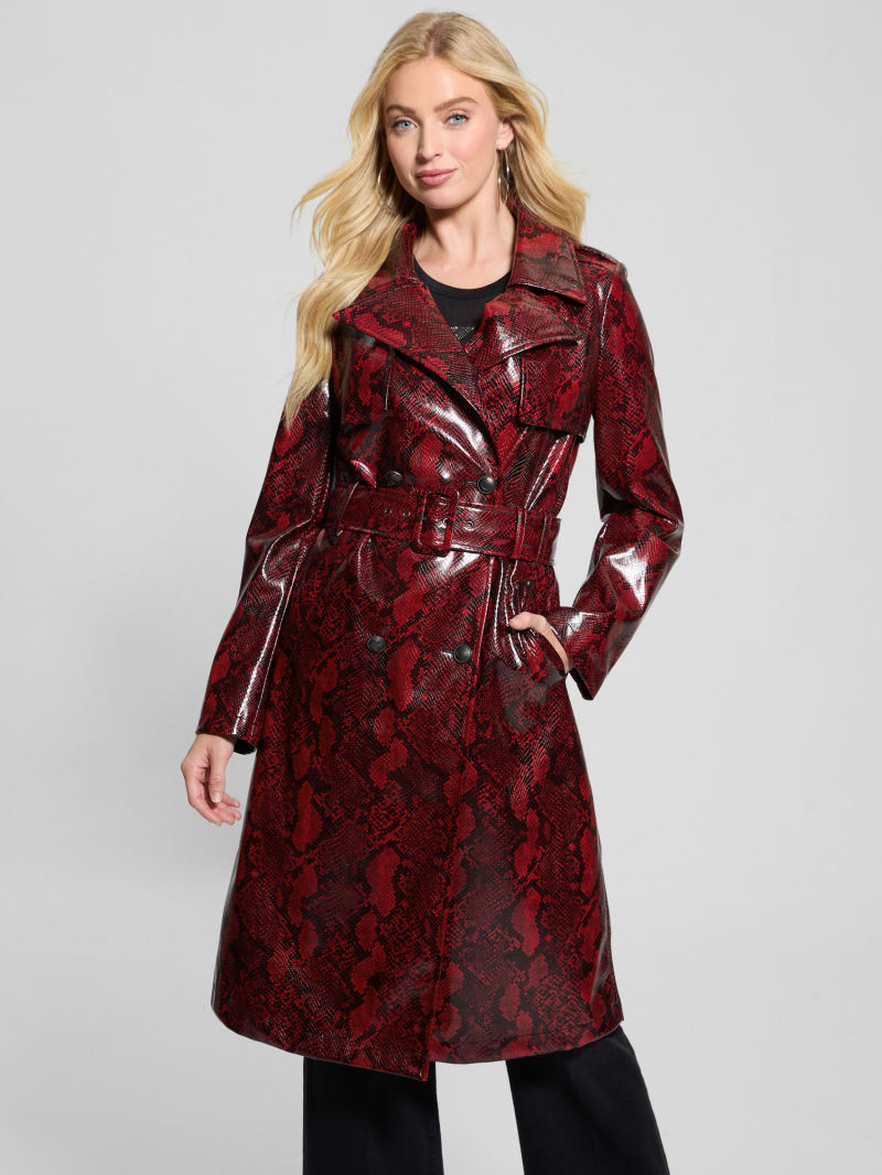 Jackets & Coats | Vintage Look Faux Leather Trench Coat | boohoo
