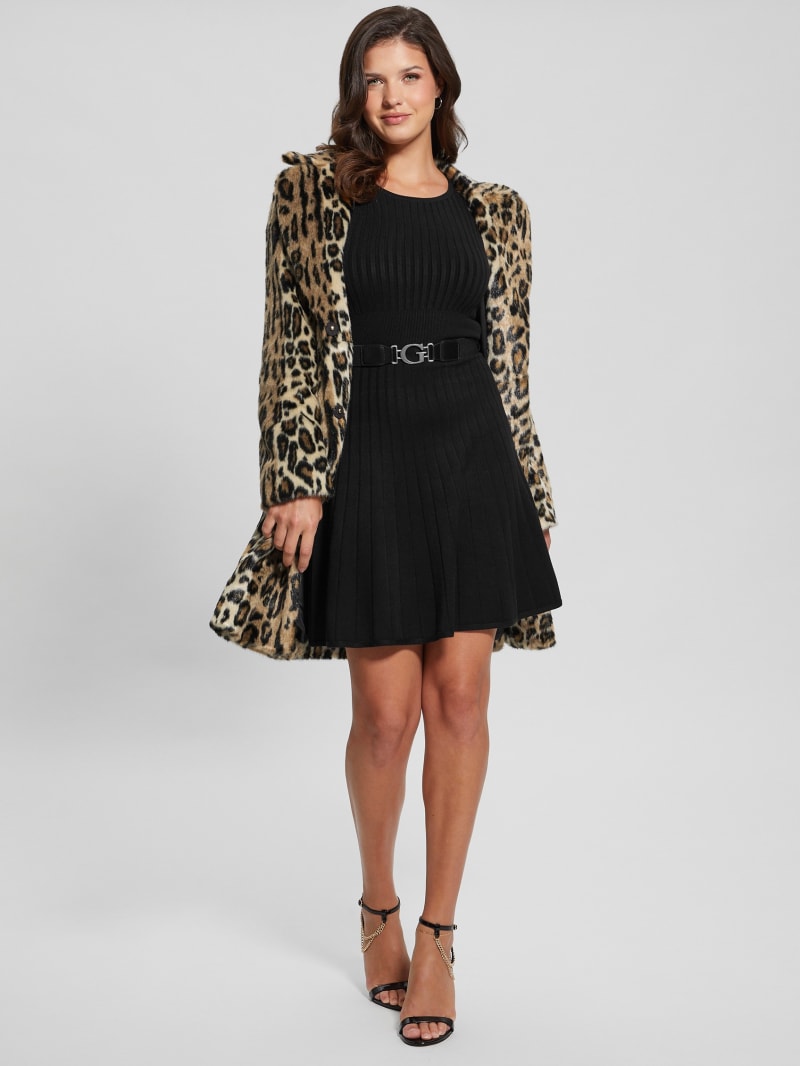 Solange Leopard Faux-Fur Coat | GUESS