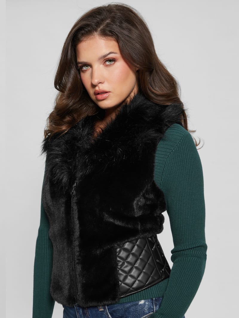 Guess faux fur vest discount