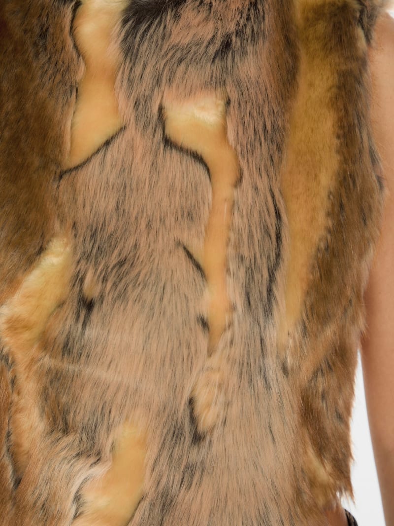 ★SCULPTOR★ Faux Fur ZipUp Vest Brown SC24A128BR Sculptor Faux Fur Zip-Up Vest Brown – dttmclub