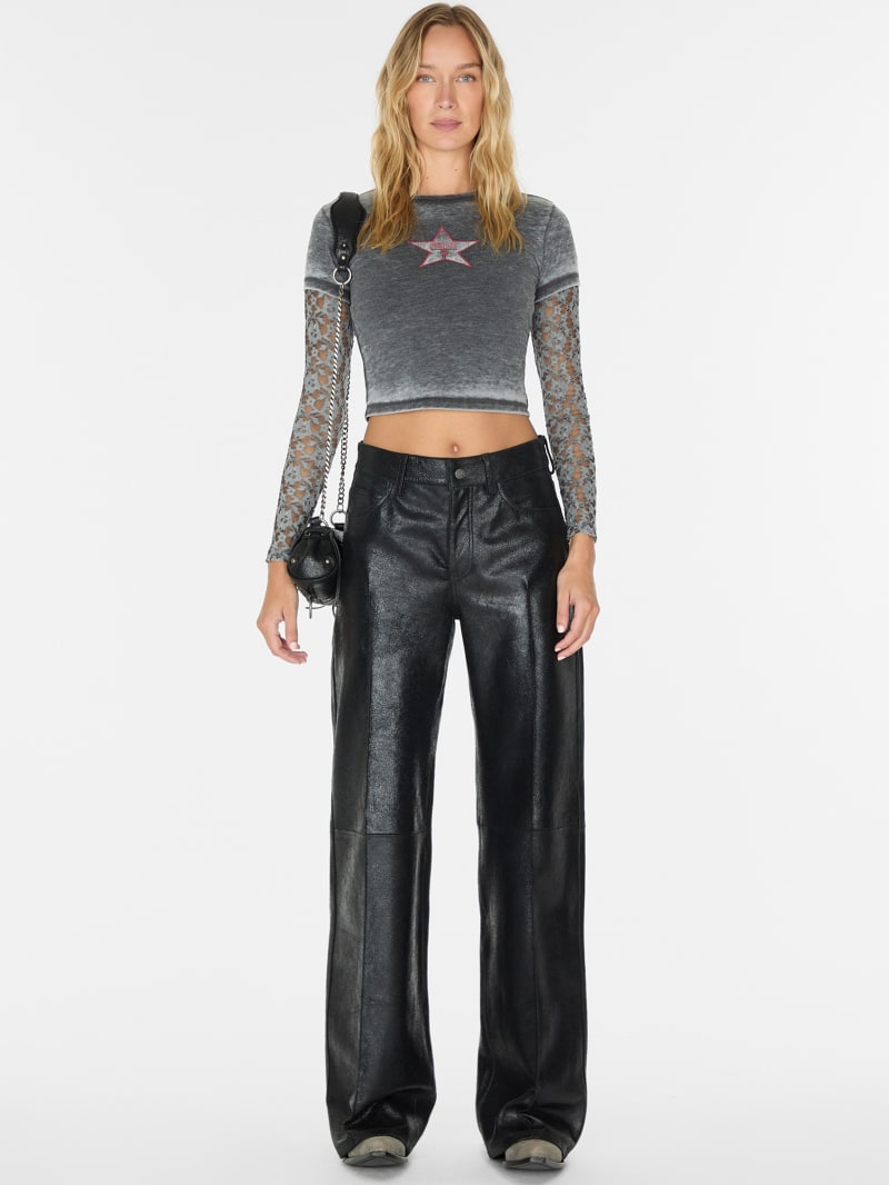 【GUESS USA】24fw VINTAGE LAYERED LACE TEE vintage layered lace tee | GUESS