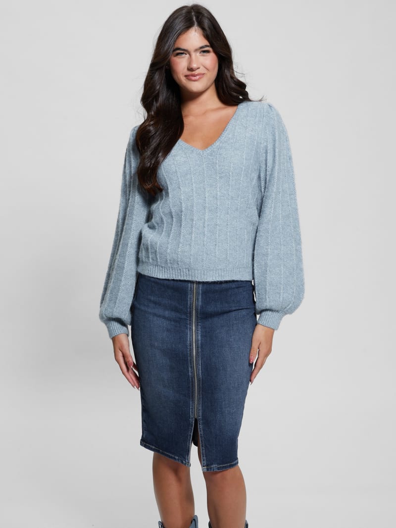 Madeline Textured V-Neck Sweater