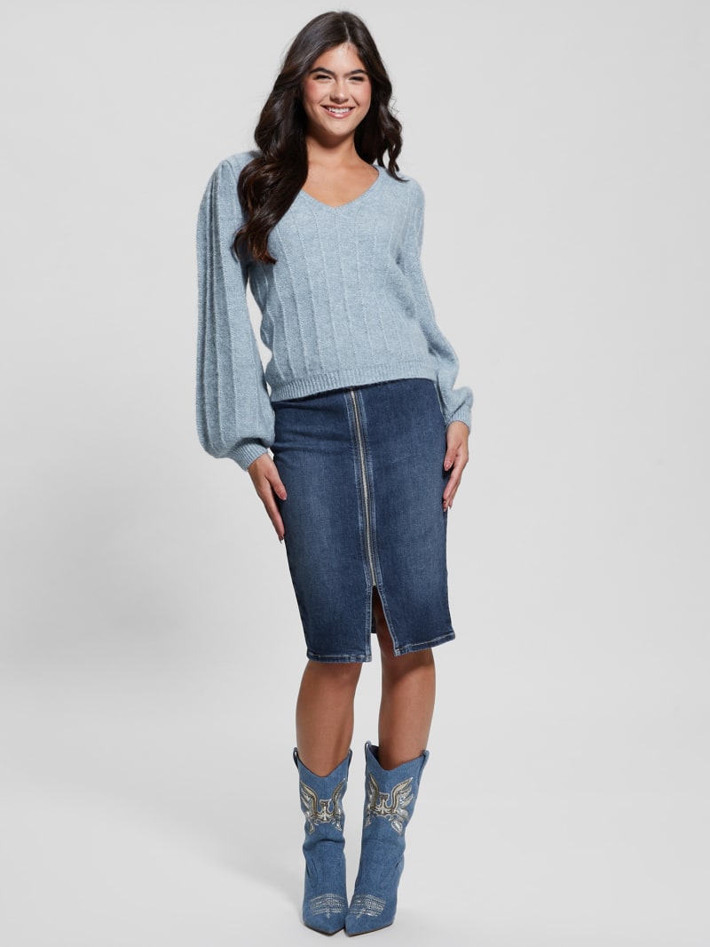 Madeline Textured V-Neck Sweater