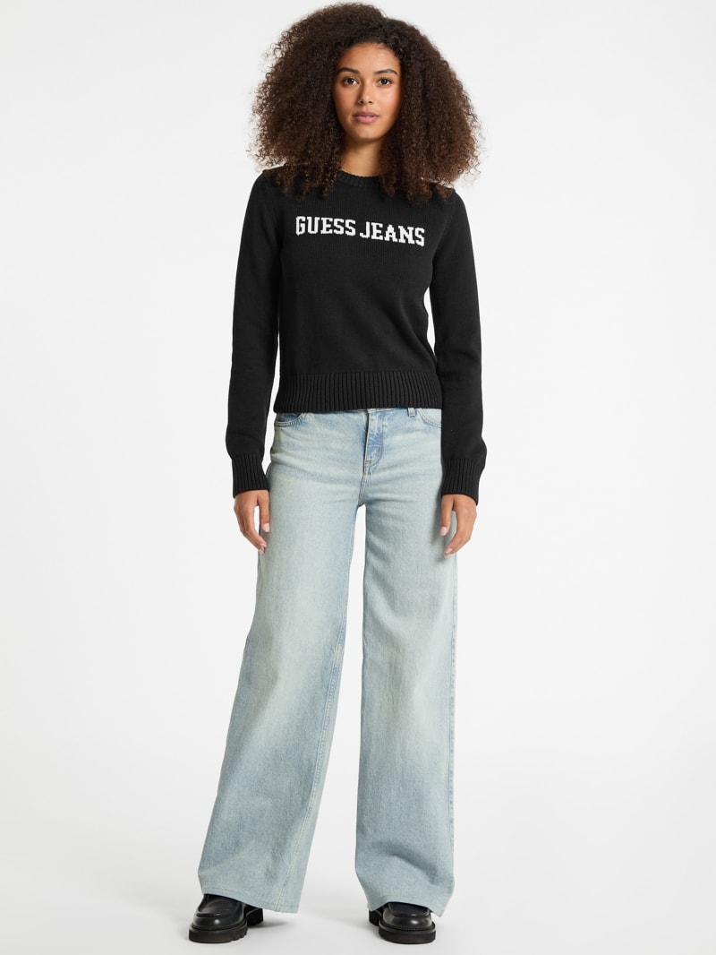 ゲス GUESS OLIVE Logo Rn Ls Sweater （JBLK） Eco Olive Sweater | GUESS Canada