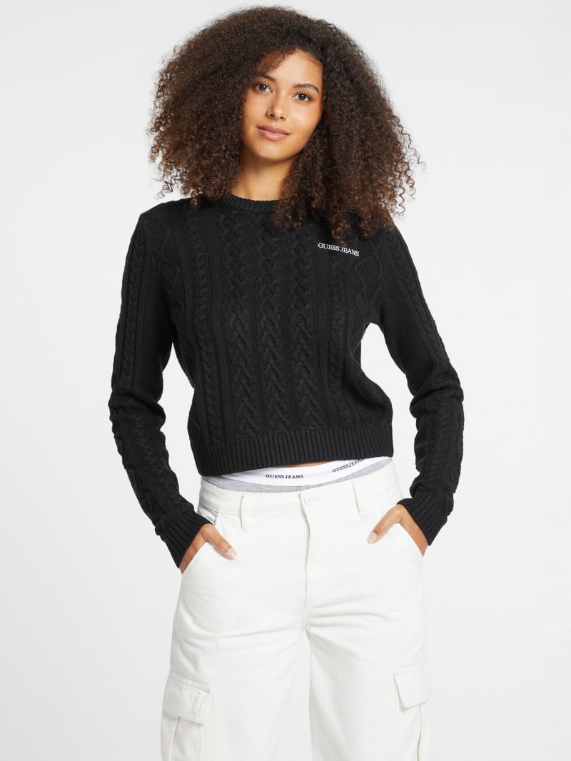 GUESS® Wool-Blend Cable-Knit Sweater
