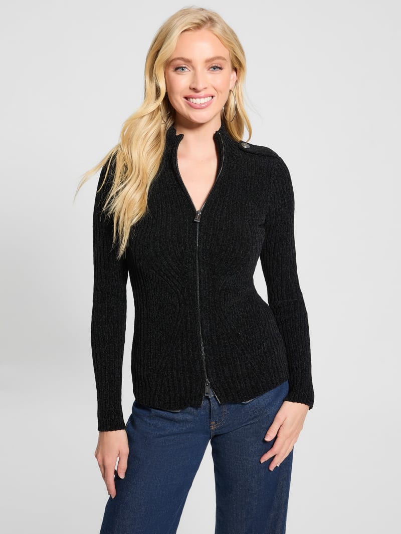 Zip front sweater womens hot sale