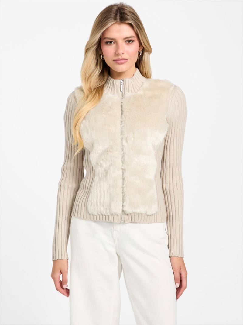 Eco Mila Faux-Fur Zipped Cardigan