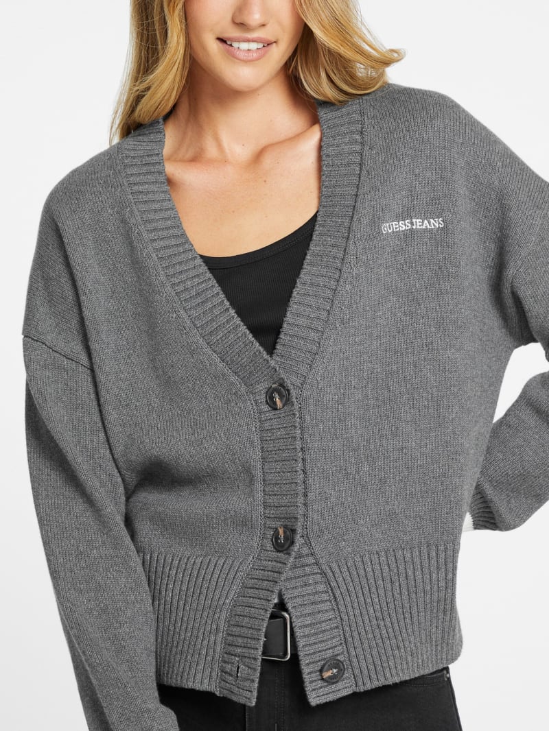 Embroidered Logo Varsity Cardigan