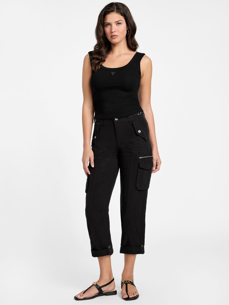 Guess linen pants best sale