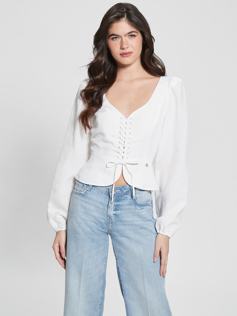 Guess white lace top discount
