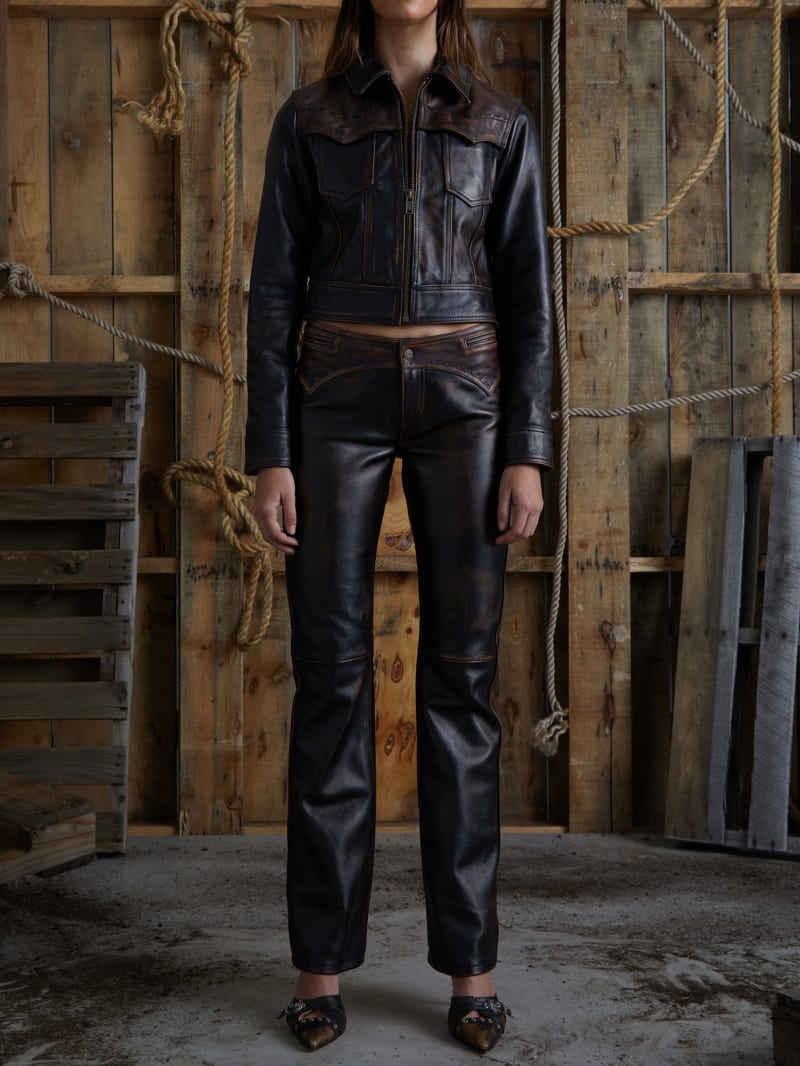 GUESS® Colorblock leather jacket