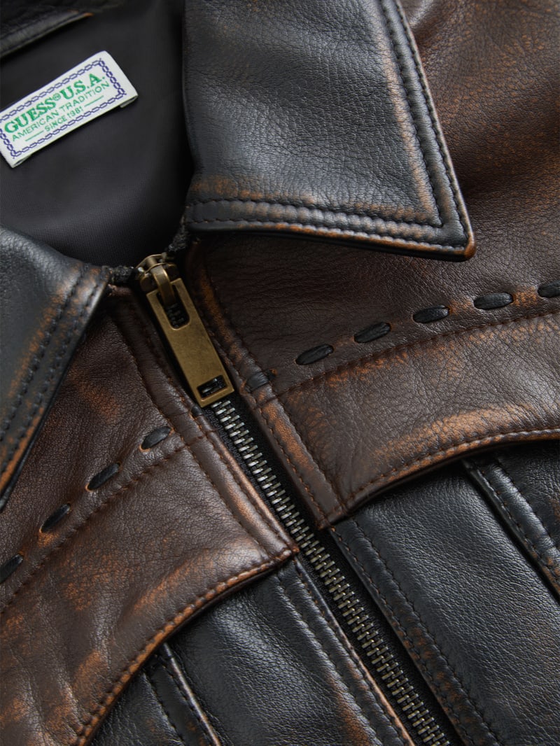 GUESS® colorblock leather jacket