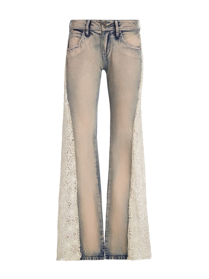 lace denim flare pants | GUESS