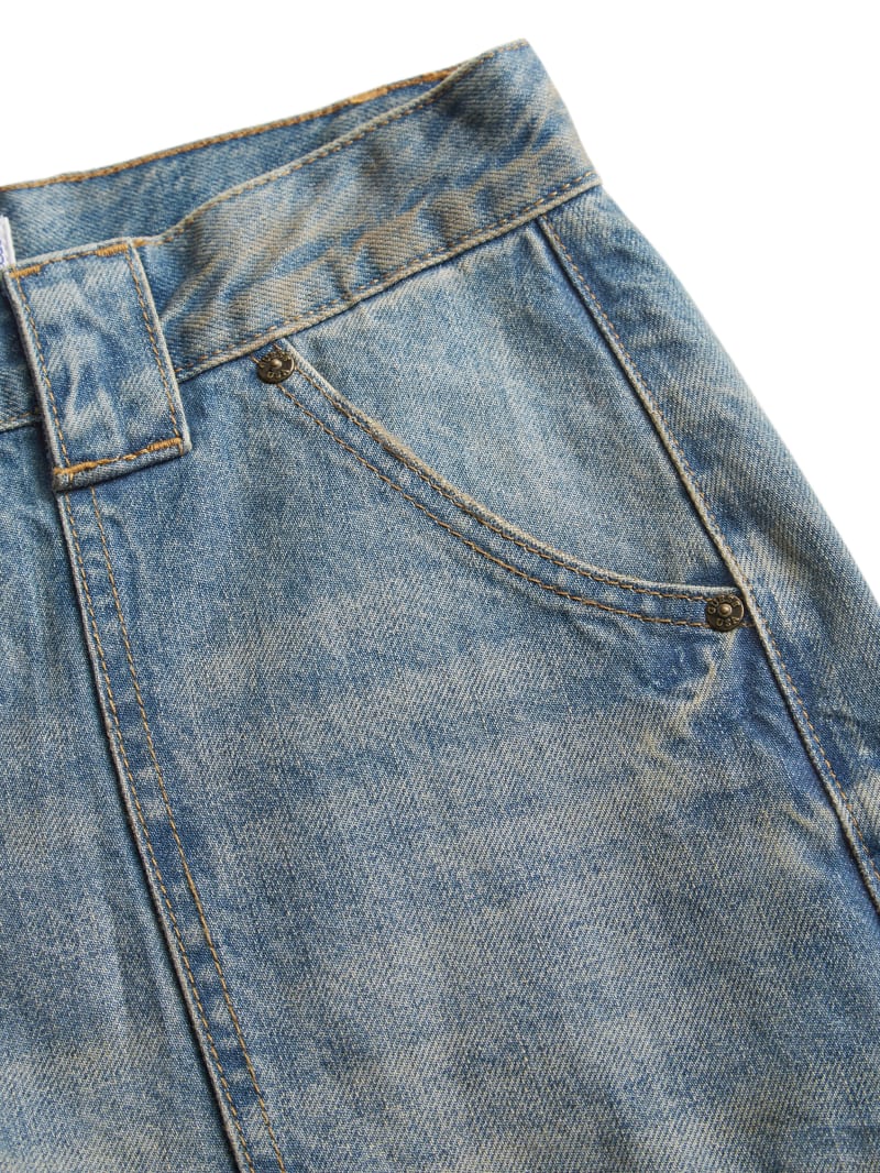 low-rise wide leg denim pants | GUESS