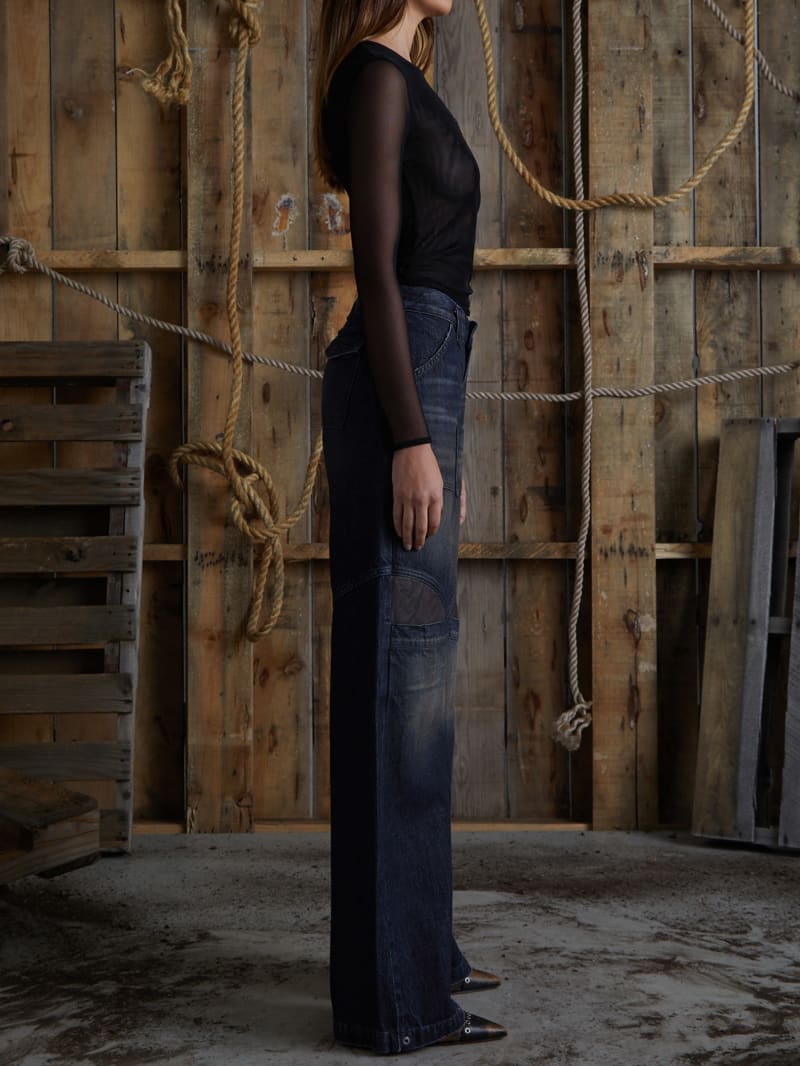 パンツ Guess usa low rise wide leg denim low-rise wide leg denim pants | GUESS